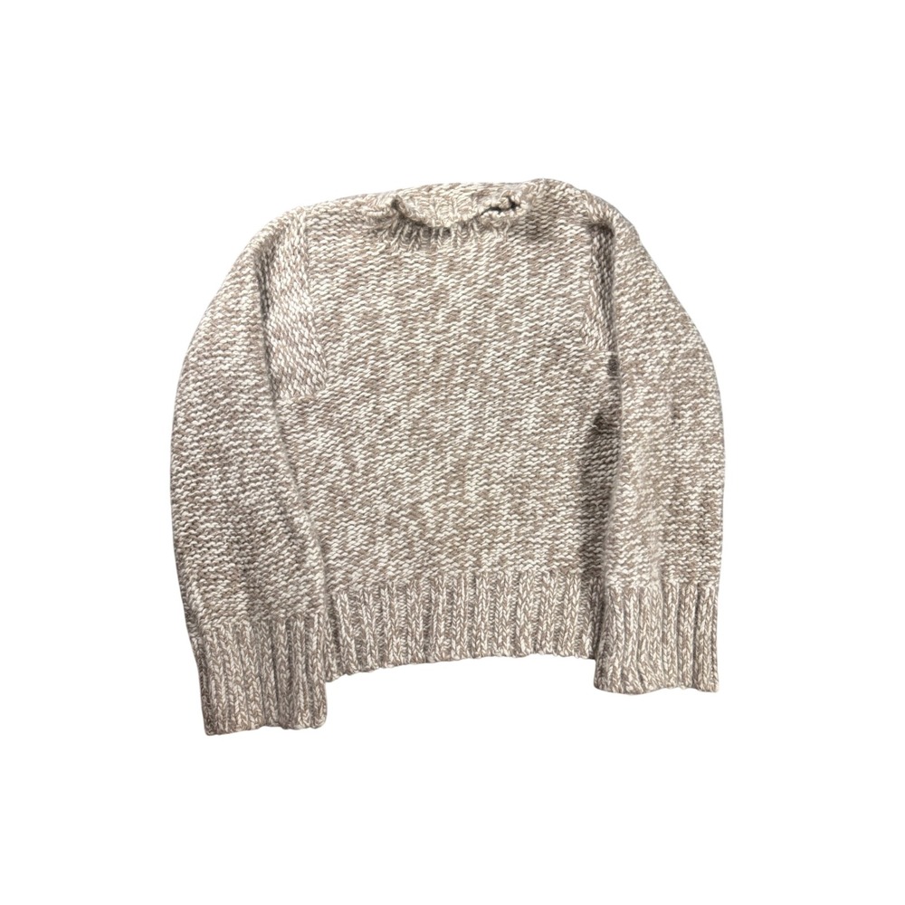 J.Crew Womens XL Lambswool Angora Rabbit Hair Chunky Knit Sweater Oatmeal